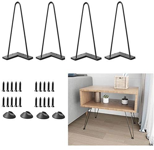 Robuste Tischbeine für Nachttisch, Couchtisch, Frühstück, Bar, Stühle, Bank und Schreibtisch, 40,6 cm, Schwarz