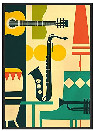 Musikinstrument Lexus Guitar-Leinwand Malerei Wandkunst Nordische Poster und Drucke Wandbilder for Wohnzimmerdekor(C,50X70cm Frameless)