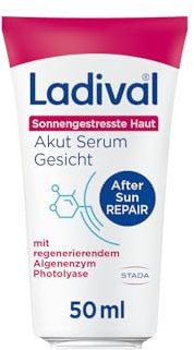Ladival Sonnengestresste Haut Akut Serum - After Sun Repair für das Gesicht, regeneriert mit Photolyase, feuchtigkeitsspendend, kühlend, mit Panthenol und Vitamin E, 50ml