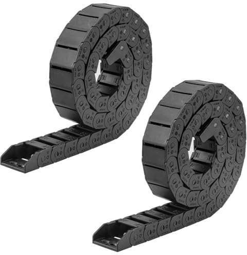JDMAKJ 2 Stück 1M Schleppketten 15mm x 30mm Kabelschleppkette Drag Chain für 3D Drucker, CNC-Werkzeugmaschinen, Elektronische Geräte DIY Schleppkette Schwarz (2, 15mm x 30mm)