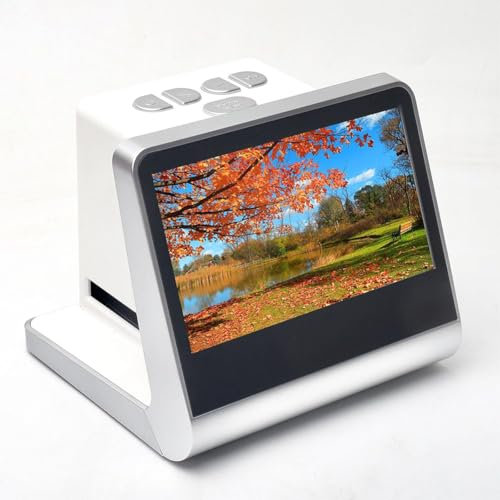 MegLob Film & Slide Scanner, Portable Film Scanner Négatif Visionneuse De Diapositive, Équipement De Balayage De Film avec Écran D'affichage De 5 , Convertit 135/110/126 KPK Et Super 8 Mm en JPEG