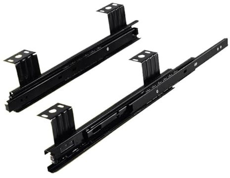 Glissiere pour Tiroir Glissières d'armoire à trois sections 10-12 , 2 pièces, Support coulissant for tampon de piste de clavier d'ordinateur, Rail de 25cm/30cm, Support de poulie coulissante(B)