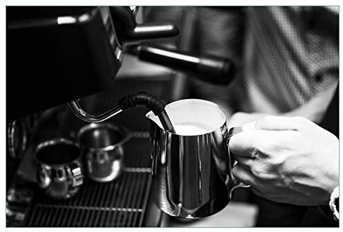 Wallario Küchenrückwand selbstklebend 90 x 60 cm, Motiv: Barista - Einblick in EIN Café | Spritzschutz abwischbar & pflegeleicht