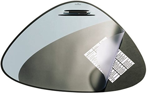 Durable Schreibunterlage Vegas (dreieckige, mit Stiftablage, 69 x 51 cm) 1 Stück, silber/schwarz, 720801