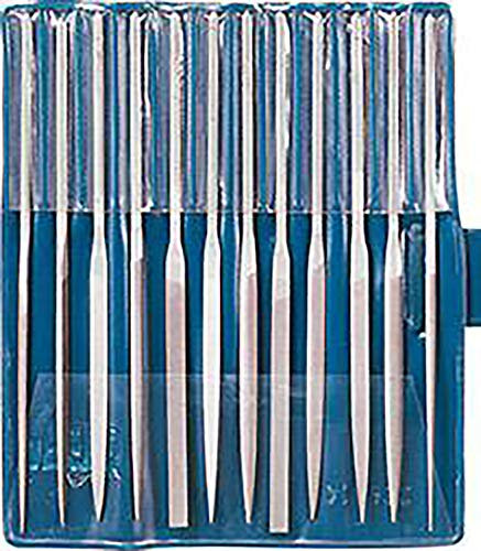 CORRADI-Nadelfeilen-Set, 12-teilig, Schweizer Hieb 0, 200mm, 12316102 – Für die grobe Präzisionsbearbeitung kleinster Flächen, Durchbrüche, Geometrien, Profile und Radien
