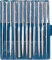 CORRADI-Nadelfeilen-Set, 12-teilig, Schweizer Hieb 0, 200mm, 12316102 – Für die grobe Präzisionsbearbeitung kleinster Flächen, Durchbrüche, Geometrien, Profile und Radien