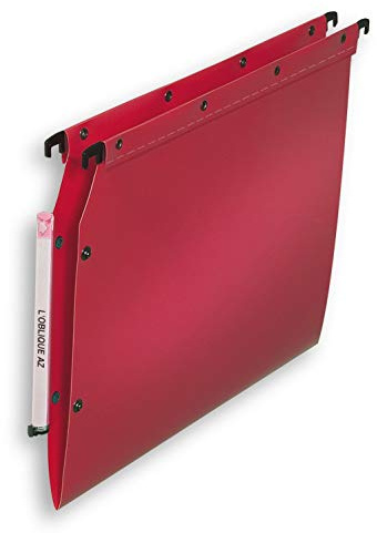 Elba Ultimate PP Lot de 10 Dossiers Suspendus pour Armoire Fond en V Polypropylène Opaque Rouge