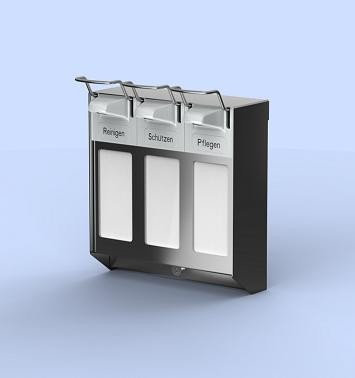 ALLCARE 8325 MediQo-line MQTV10E TRIO Seifen- und Desinfektionsmittelspender Rostfreier Stahl, 1000 ml kurzer Hebel