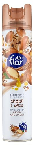 Air Flor Profumatore per Ambienti Spray a Base Acquosa, Argan e Spezie, 300ml