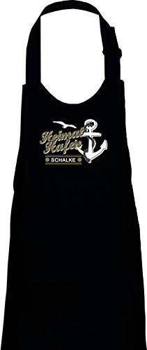 Shirtinstyle Kinder Latzschürze, Heimathafen Anker Möwe Schalke, Schürze, Basteln, Hobby, Kita, Schule, Hort, Verein, Urlaub, Meer, Strand, Ferien, Farbe schwarz
