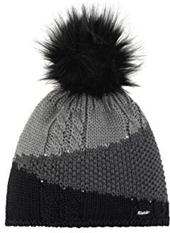 Eisbär Damen Eden Lux Crystal Mütze, schwarz/anthrazit/Graumele, Einheitsgröße EU