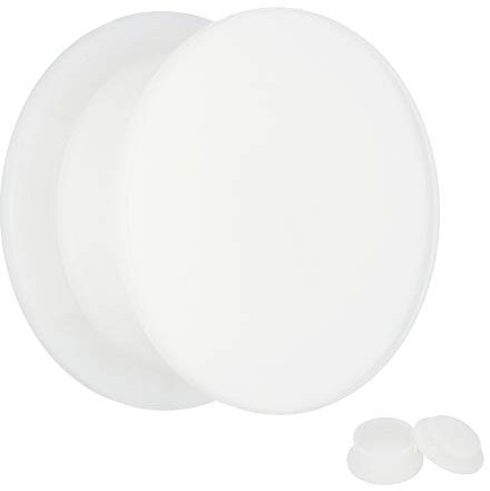 Treuheld® | 16mm Ohr Plug in Weiß | Acryl/Kunststoff | Gewinde - Schraubverschluss | Classic Flesh Tunnel Plug | Hochwertig und Hautfreundlich