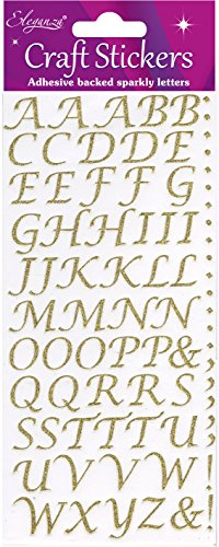 Eleganza Alphabet Set, Synthetic Material, Gold, 16.5 x 7.6 x 0.2 cm