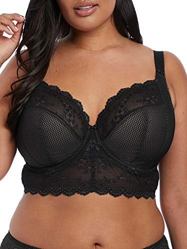 Elomi Damen Charley Longline Bralette mit Bügel Plunge-BH, Undurchsichtige, Schwarz, 36FF