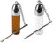 FORMAX®420 2 Pack Glass Snuff Bottles with Metal Spoon Screw Cap Container Sniffer Brown and Clear