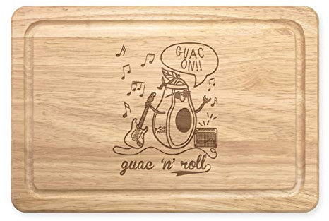 Guac n Roll Avocado Rechteckig Holz Schneidebrett