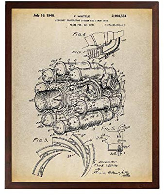 Turnip Designs TNP41 Jet Engine Poster Kunstdruck Luftfahrt Dekor Jet Engine Patent Flugzeug Dekor