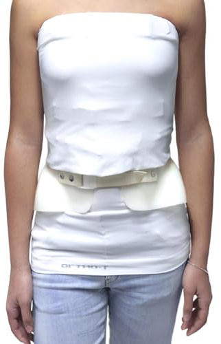 Ortho-T Tubolare Sottobusto, Indumento Intimo per Busto o Corsetto Ortopedico Correttivo Antibatterico e Traspirante, Senza Cuciture su Fianchi e Spalle, Bianco, Taglia S