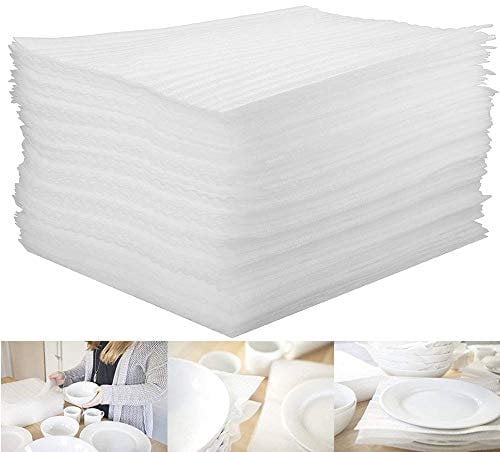 ASelected 100 Pcs Packing Supplies Cushion Foam Sheets 12 x 12 Foam Wrap Sheets to Protect Dishes China Glasses Plates for Moving House Packing