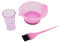 Lot de 3 accessoires de coiffeur professionnel avec bol à teinture, pinceau à teint, verre doseur Rose