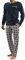sesto senso Pigiama Uomo Cotone Lungo 100% Cotone Biancheria Invernale da Notte Pigiami Due Pezzi Lingerie Maniche Lunghe Pantaloni Lunghi L Blu Scuro
