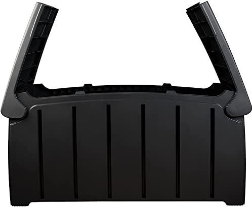 Charles Bentley 322L Storage Box, Black, Butterfly Lid, Weatherproof, Robust Padlock Hole, Large Capacity, Water Resistant, Robust, Polypropylene, Outdoor, Indoor, Ribbed Lid, Accessory (115x60x55cm)