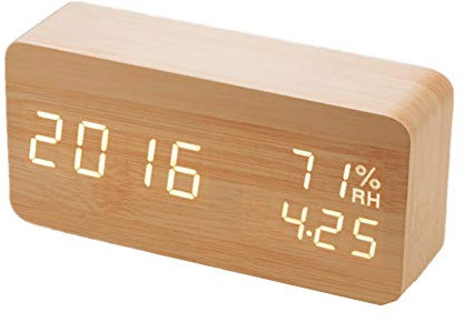 JZTRADING Radio reveil Bois Radio réveil projecteur Plafond Horloge de Projection Dab Radio réveil Lumière Alarme Horloge Numérique Radio réveil Yellow