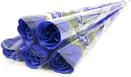 Gizelle Artificial Flower Single Rose Scented Stem Flowers for valentine Wedding Home (Blue)