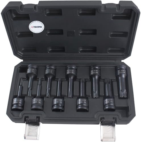 TECPO Torx Steckschlüssel Satz 1/2 Zoll T20-T70 Kraftnüsse Schlagnüsse Nuss Set