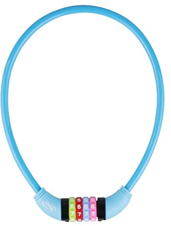VINZ Baker Zahlenschloss 65 cm | Kinder Fahrradschloss 12 mm dick | Kabelschloss für Kinderfahrräder | Kombinationsschloss für Jungen und Mädchen | Blau