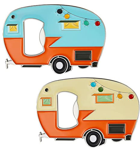 Ouvre Bouteille Magnetique, Domemit Décapsuleur Biere Rigolo en Métal, Cadeau pour Caravane, Idée de Cadeau pour Campeurs, Camping Car, Cadeau Saint Valentin pour Homme, Femme Original