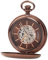 Regent Herren Taschenuhr Handaufzug Mechanisch Skelett Glasboden Coffee Brown IP P-709