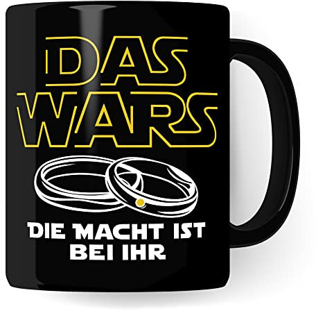 Tasse Ehemann lustig mit Spruch Geschenk Hochzeit Kaffeetasse Kaffee-Becher Hochzeits-Paar Geschenkidee Trauung Hochzeitsgeschenk Brautpaar Verlobungsgeschenk schwarzer Humor (Schwarz)