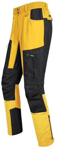 fit space Herren Verstärkte Wanderhose Zip Off Convertible Cargo Pants Qucik Dry Stretch Belüftet, Gold, Groß