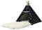 Whiwhi Tipi Zelt für Haustiere mit Plüsch Hundematte Luxery Hundezelt Abnehmbar und Waschbar Haustierzelte Tragbar Haustierbett Multifunktionales Hundebett Katzenzelt 60x60x70cm