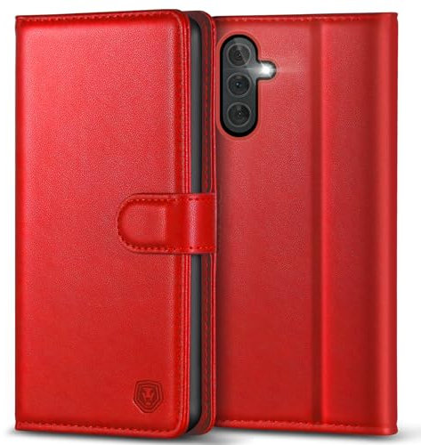 Kuafcase for Samsung A54 5G Case, 4 Card Slots Magnetic Closure Kickstand Shockproof Protective Phone Case for Samsung Galaxy A54 - Red