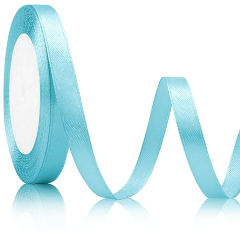 Geschenkband Blau Satinband Hellblau 10mm Breit 23 Meter Schleifenband für Weihnachten Hochzeit Dekoration Stoff Band