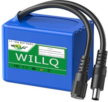 WILLQ Batterie Lithium 24V Batterie Li-ION Rechargeable 25,2 Volts Batterie Rechange 24V 3000mAh 10000mAh (Chargeur et Affichage d'alimentation LED en Option),No Charger,3Ah