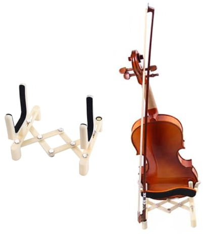 Supvox Geigenständer Für Notenständer Klappbarer Geigenhalter Klappbarer Bratschenständer Geigenständer Mit Bogenhalter Geigen Geigenbodenhalter Ukulele Weiß B63