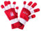generisch 2teilig Strickhandschuhe Köln Kostüm Fastnacht Dom Kölle | Rot, Weiß | Unisex-Erwachsene | Acryl/Polyacryl 84%, Polyester 15%, Elastan 1% | One Size | Pull-On | Maschinenwäsche