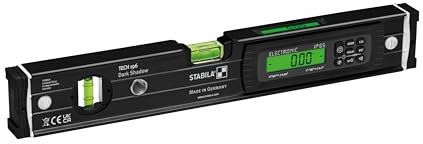 STABILA Elektronische Wasserwaage TECH 196 Dark Shadow, 40 cm, anthrazitgrau, 2 Digital-Displays, Messbereich: 0° – 360° (4 x 90°), Anzeige-Modi: °,%, mm/m, in/ft, Schutzart IP 65