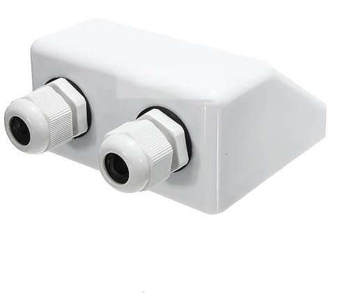 Solar Double Cable Entry Gland, Waterproof Solar Photovoltaic Cable Box Plastic Bracket Curved Cable Connector for Solar Panels of RV Caravan Boat (White)