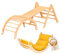 WoodsCraft 3in1 Set: Kletterdreieck mit Rutsche Indoor/Klettern Rampe & Kletterbogen mit Kissen | Holz Montessori Klettergerüst Indoor Spielgeräte & Spielplatz | Klettern Kinder Indoor & Klettern Baby