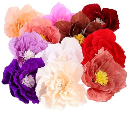 Cabilock 11stücke Papierblumen Künstlich Für Dekoration Seidenpapierblumen Wanddekoration Home Mit Gemischter Farbe Blumen-wanddekorationen Aus Papier
