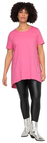 Angel of Style Damen große Größen Übergrößen Plus Size Longshirt, Rundhals, Halbarm, gerundeter Saum Blasses pink 48 832019802-48