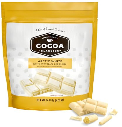 Cocoa Classics Arctic White Kakaomischung, heiße Schokolade, hergestellt mit fettfreier Milch, einfach heißes Wasser hinzufügen, heißen oder eisigen Kakao zubereiten, glutenfrei und koscher,