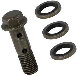 Partuto M10x1.25mm Metal Banjo Bolt Fuel Line Adapter Set for Motorbike Replacement