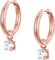 day.berlin Damen Ohrringe Creolen Fiona in Rosegold 18k vergoldet, 16mm Durchmesser mit Zirkonia Kristall Anhänger (5mm), Ohrhänger aus 316L Edelstahl, nickelfrei und wasserfest