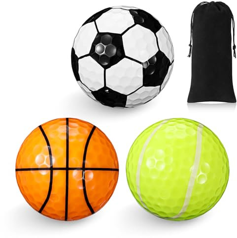 Sinmoe 3 Stück Golfball Geschenkset Lustige Golf Geschenke für Golfer Geschenkidee für Golffans Männer Weihnachten Geburtstag Geschenk, 1 Einheit in Standardgröße(Ball)