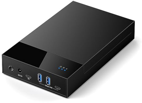 Ohulelks USB 3.0 to 3.5inch SATA Drive Docking Station External Hard Disk Enclosure for 3.5 2.5 Inch SATA SSD HDD 20TB UK Plug